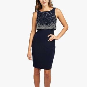 Joseph Ribkoff Midnight Blue Dress with Sparkling Accents